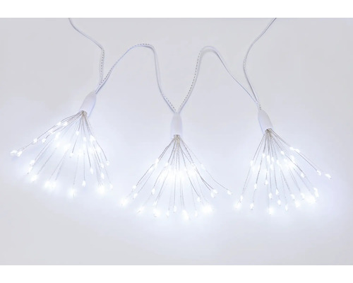 Drei LED-Lichterketten mit sternenartigen Leuchten