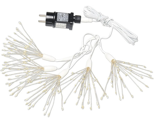LED-Lichterkette mit Drahtlichtern, Transformator und Zuleitung