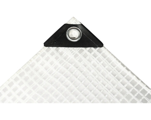 Detailaufnahme einer Gewebeplane mit Öse