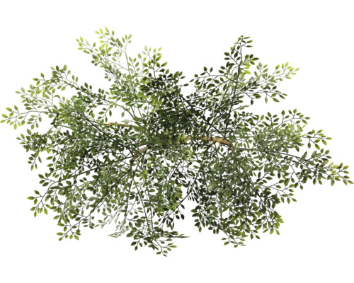 Draufsicht auf einen künstlichen Baum mit grünen Blättern.