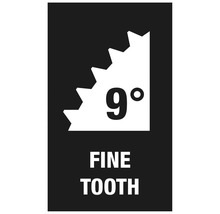 Symbol für feine Zahnteilung mit 9 Grad Winkel