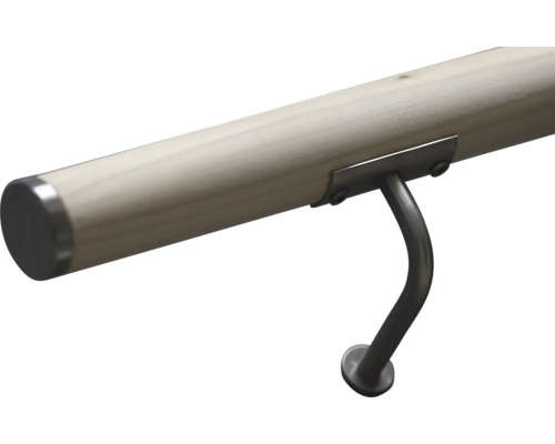 Holzhandlauf mit Metallhalterung