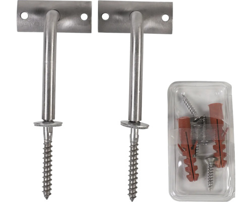 Zwei Regalwinkel aus Metall inklusive Schrauben und Dübel