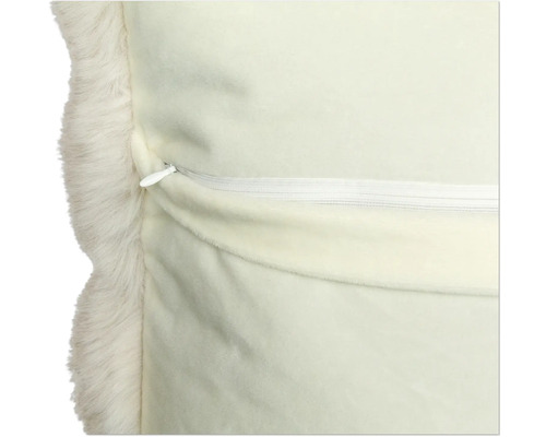 Dekokissen mit Fellrand und Reißverschluss