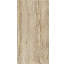 Beige Bodenfliese in Holzoptik.