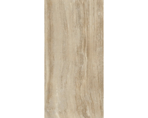 Beige Bodenfliese in Holzoptik.