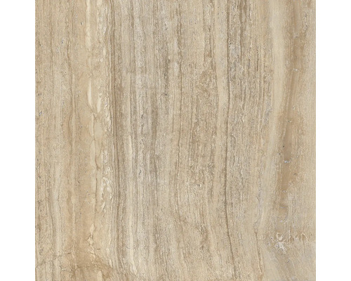 Nahaufnahme einer Travertinfliese mit natürlicher Maserung.