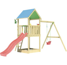 Spielturm mit Rutsche und Schaukel für den Außenbereich
