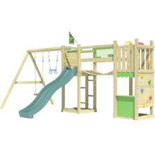 Spielplatz mit Rutsche, Schaukeln, Kletterwand und Jungle Gym Logo