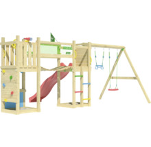 Spielplatz mit Rutsche, Kletterwand und Schaukel