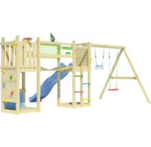 Spielturm mit Rutsche, Kletterwand und Schaukel für den Außenbereich