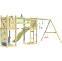 Spielturm mit Rutsche, Kletterwand und Schaukel für den Außenbereich