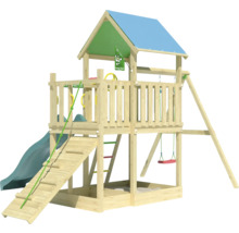 Spielturm mit Rutsche, Schaukel und Kletterwand