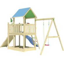 Spielturm mit Rutsche, Schaukel und Sandkasten für den Garten