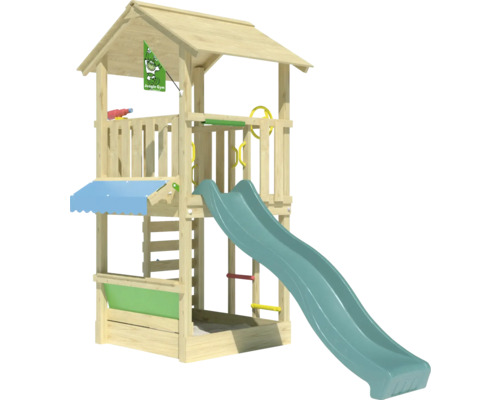 Spielturm mit Rutsche aus Holz