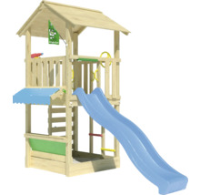 Spielturm aus Holz mit Rutsche und Klettergerüst für den Außenbereich