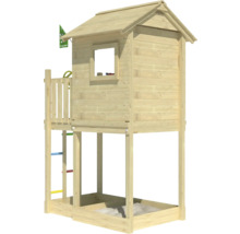 Spielhaus mit Sandkasten aus Holz