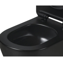 Schwarzes Wand-WC mit offenem Deckel