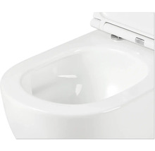 Wandtiefspülklosett-Set Form & Style Samar ohne Spülrand weiß glänzend mit WC-Sitz und Turbo-Flush-Technologie