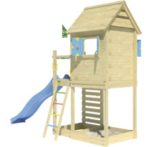 Spielturm aus Holz mit Rutsche, Leiter und Sandkasten