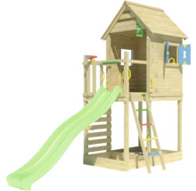 Spielturm aus Holz mit Rutsche und Leiter für den Garten