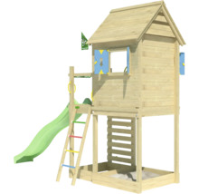 Spielturm mit Rutsche, Leiter und Sandkasten