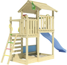 Spielturm aus Holz mit Rutsche, Leiter und Sandkasten