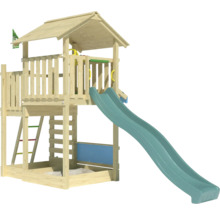 Spielturm aus Holz mit Rutsche für den Garten