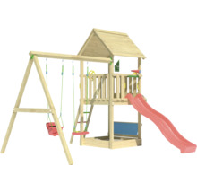 Spielturm mit Schaukel, Rutsche und Kletterleiter für den Garten
