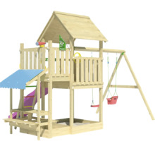 Spielplatz mit Turm, Rutsche und Schaukel
