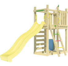 Spielturm aus Holz mit Rutsche, Leiter und Kletterelementen für den Garten