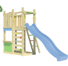 Spielturm mit Rutsche und Kletterwand für den Außenbereich