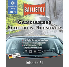 Ballistol Ganzjahres Scheibenreiniger mit Frostschutz bis minus 18 Grad Celsius, Fünf Liter