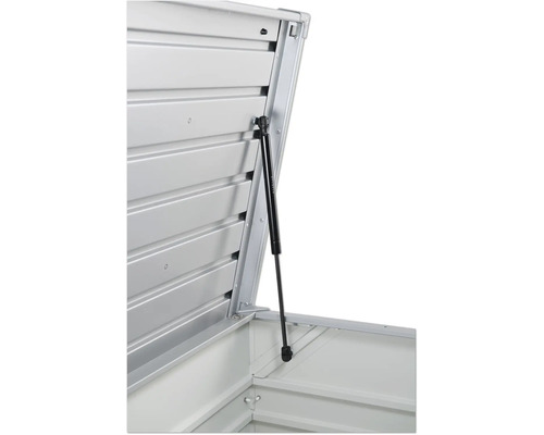 Detailansicht einer geöffneten Gerätebox mit Gasdruckfeder