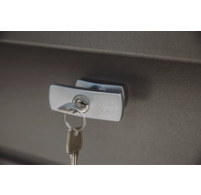 Detailaufnahme eines Bionart Türgriffs mit eingestecktem Schlüssel.