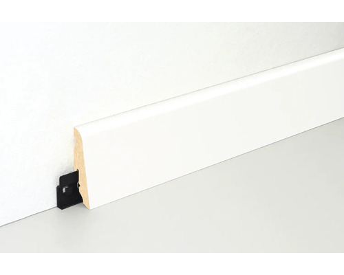 Sockelleiste mit Montageclip zur einfachen Befestigung an der Wand