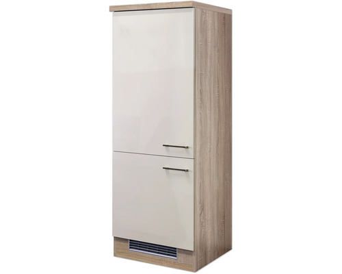 Hochschrank mit zwei Türen und Holzstruktur