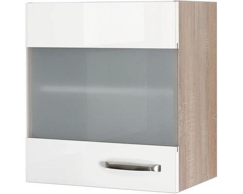 Hängeschrank mit Glastür und Schublade