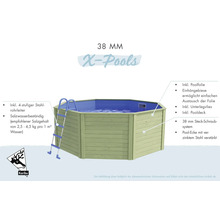 X-Pools Achtformpool mit Stahlrohrleiter und Poolfolie