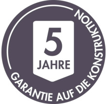 Fünf Jahre Garantie auf die Konstruktion
