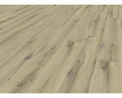 Nahaufnahme von hellem Laminatboden mit Holzoptik