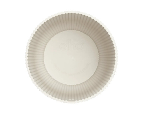 Runder Blumentopf aus Kunststoff mit gerippter Textur