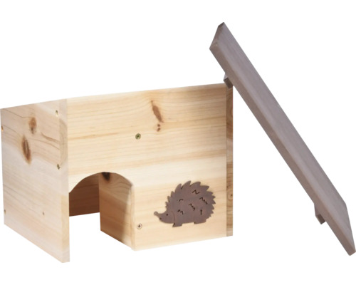 Igelhaus aus Holz mit abnehmbarem Dach