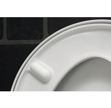 Weißer Toilettensitz aus Kunststoff