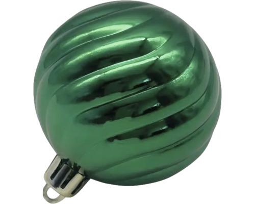 Grüne Weihnachtskugel mit Rillenmuster