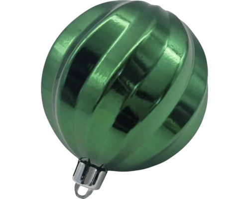 Grüne Weihnachtskugel mit Spiralmuster