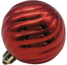 Rote Christbaumkugel mit Rillen