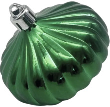 Grüne Christbaumkugel mit spiralförmigem Muster
