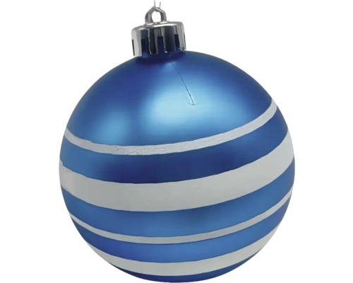 Blaue Weihnachtskugel mit Streifen für die Weihnachtsdekoration