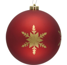 Rote Weihnachtskugel mit Schneeflockenmuster